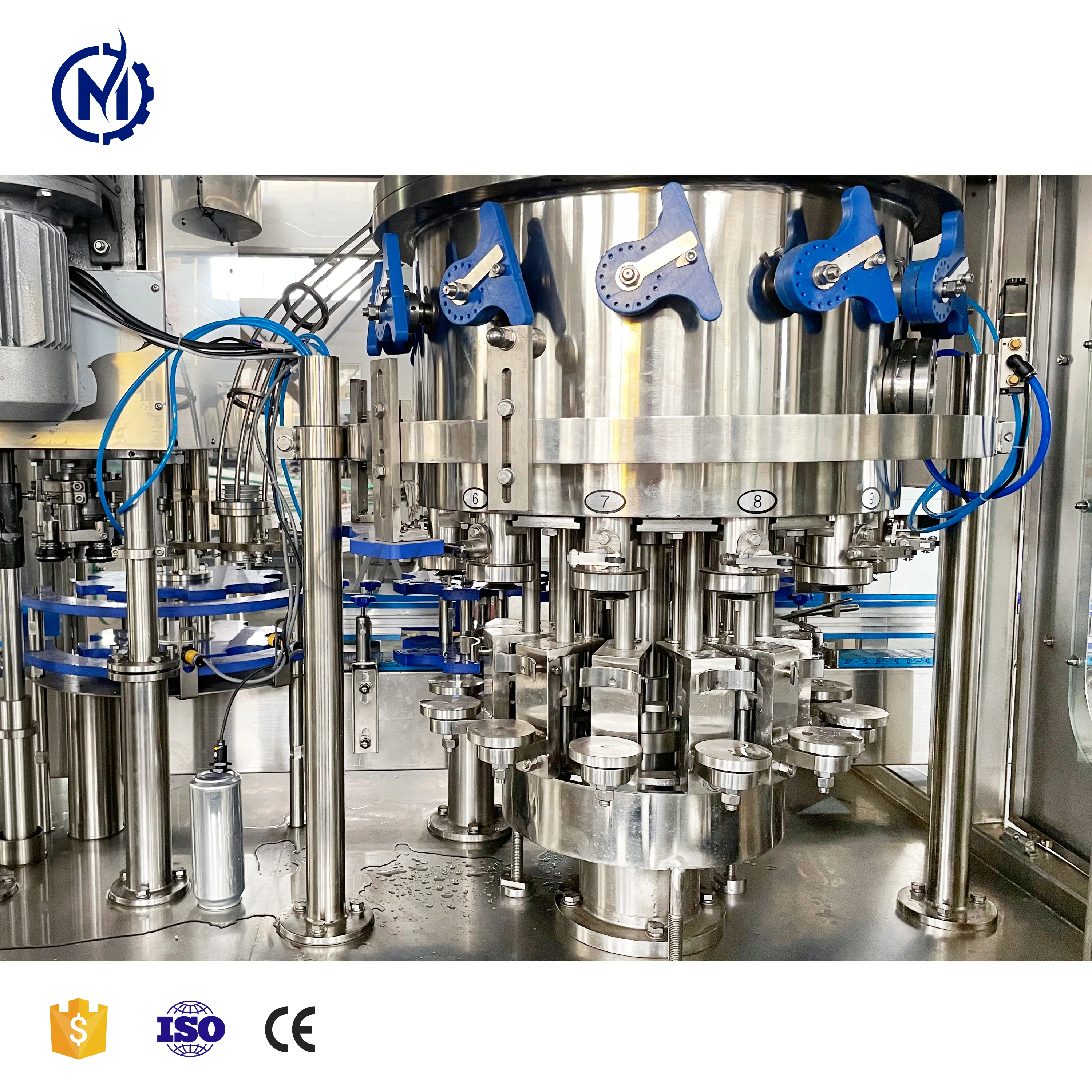 Automatic filler plant soda drink beer aluminum can filling machine for carbonated beverage