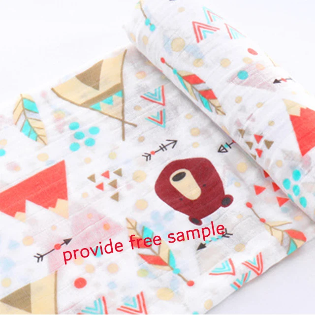 
Factory price Double Layer Cotton Bamboo Baby Muslin Swaddle Blanket 