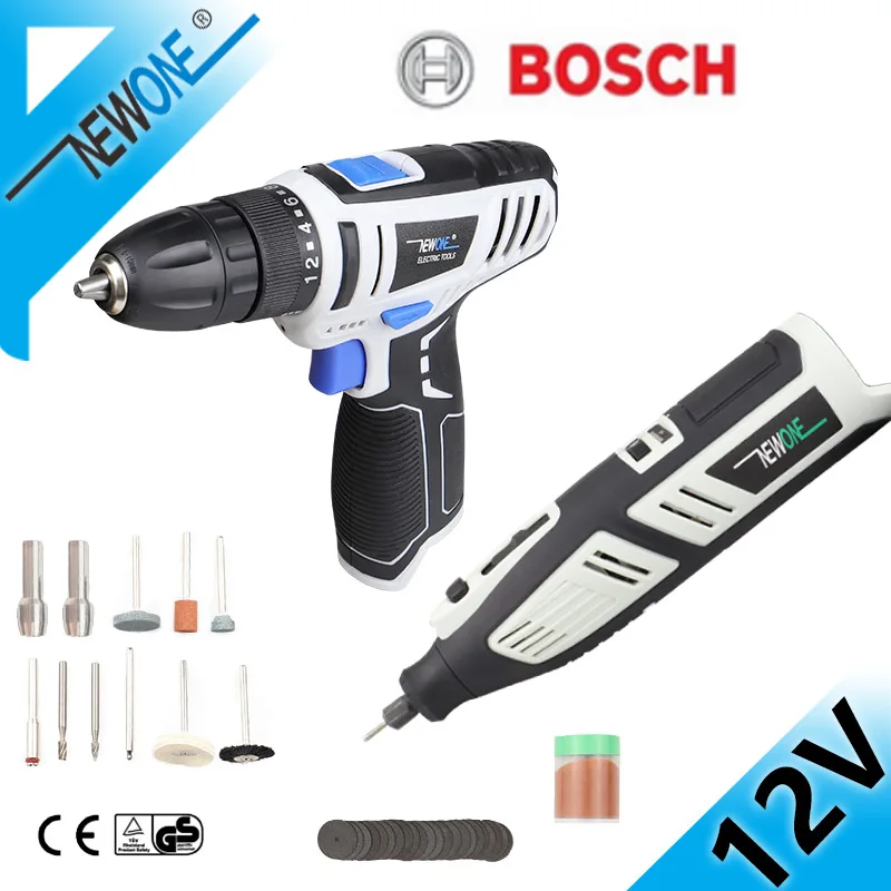 Compatible BOSCH Mini Drill Electric Woodworking Variable Speed Rotary Tool With Polish Accessories 12V Series Bare Power tools
