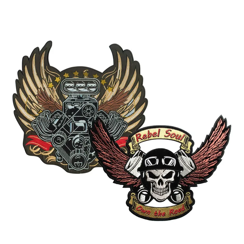 Iron-On Type Backing Custom Roll Motorcycle Biker Retro Slogan Applique Iron-on Patch