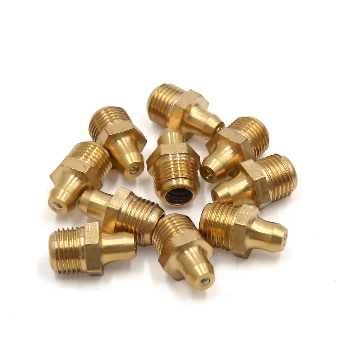 M6 Thread 1mm Pitch Brass Straight 45 Degree 90 Degree Grease Nipple Fitting for Motorcycle Car