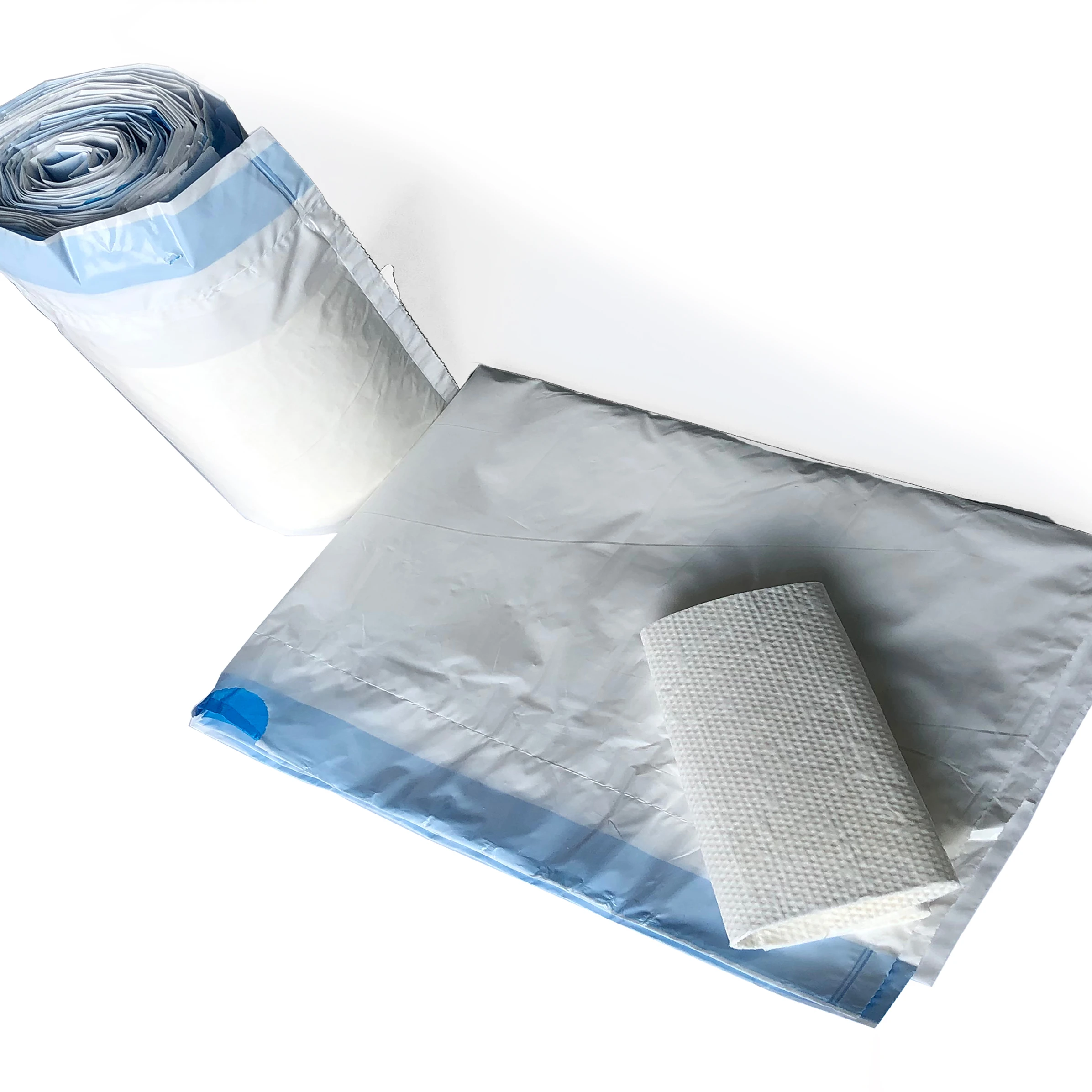 20 Count LDPE Portable Toilet Bags With Super Absorbent Pads Customized Commode Liners