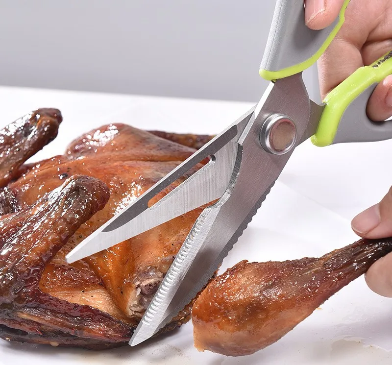 Многофункциональные прочные нескользящие кухонные ножницы из нержавеющей стали с защитой от