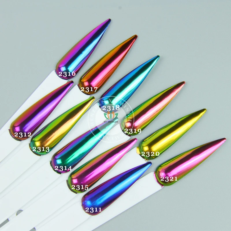 Хромовый пигмент для ногтей хамелеон порошок дизайна зеркальный