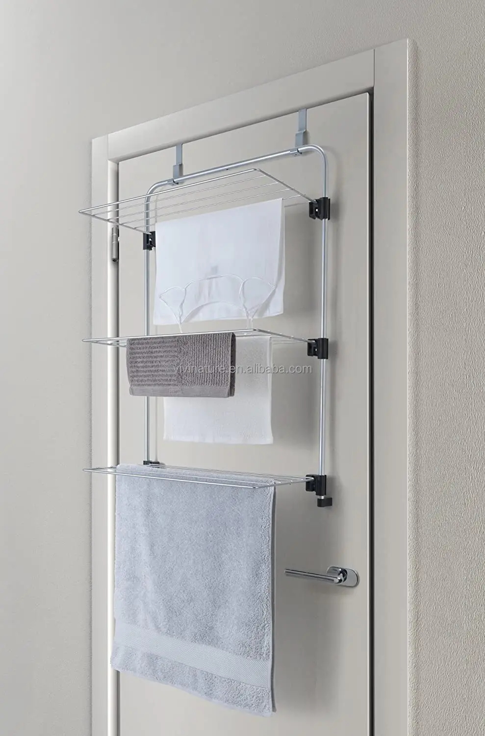 Over door hanging  3 tier folding cloth and towel  rack,  cloth rack