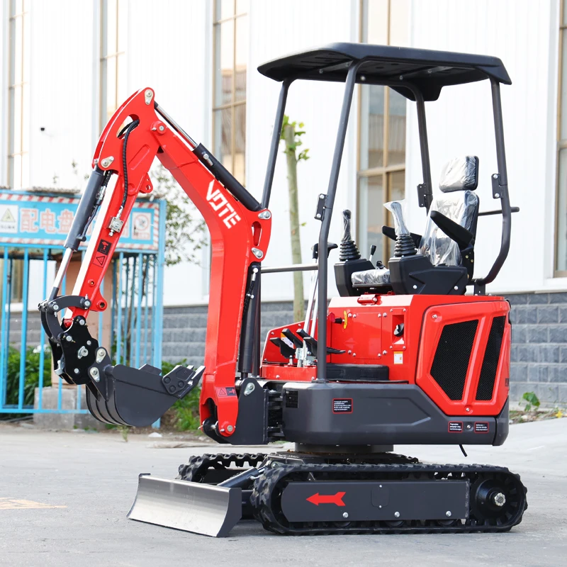 Good quality Mini Excavator 1 Ton EPA Engine  Crawler Micro Digger 1.6 tons 2 Hydraulic Farm mini small excavator Bagger