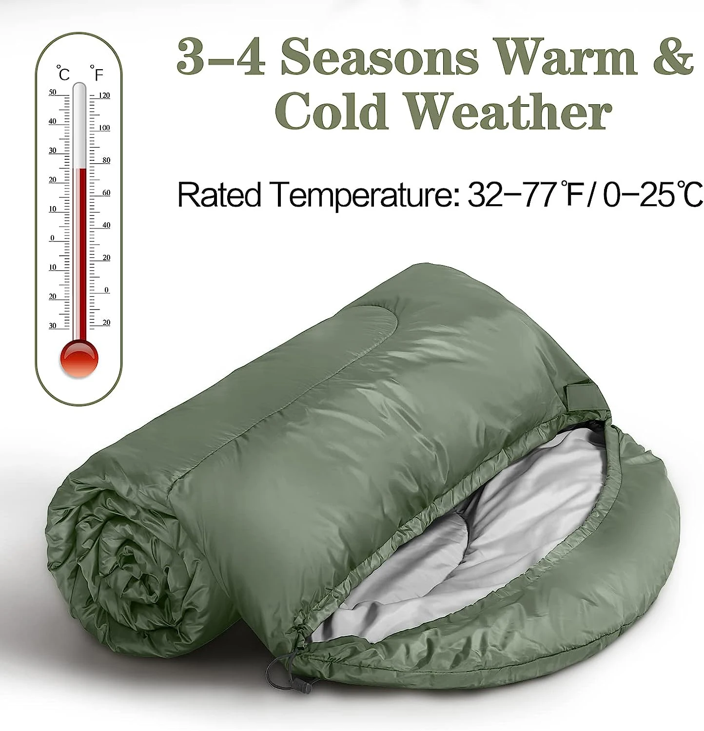 WOQI Lightweight Backpack Sleeping Bag Is Suitable for Adult Boys and Girls, Fearless of Cold Weather