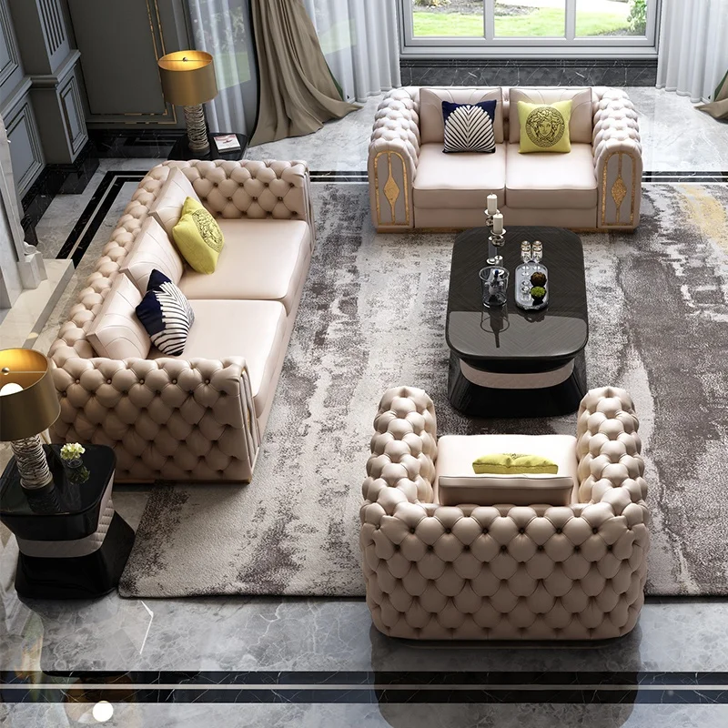 Роскошная Арабская Высококачественная кожаная современная домашняя мебель Medusa диван для гостиной