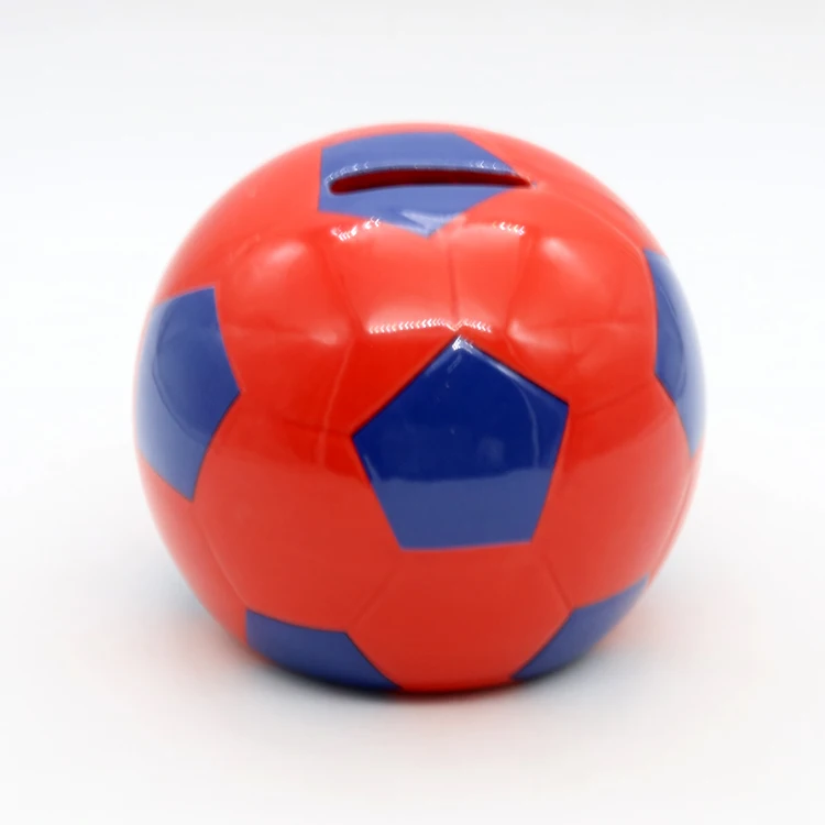 Ceramic custom toy safe baby football kids money bank