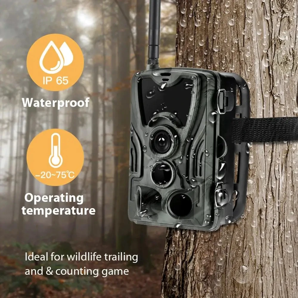 HC801 APP Control 4G Ite Wireless Wildlife Cameras 32MP 1080P Hunting cellular Trail Camera with 0.3S Trigger Night Vision