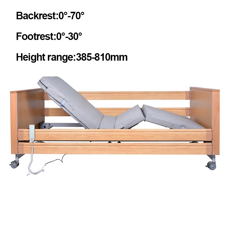 Tecforcare home care bed OEM ODM nursing home care bed for the elderly wood adjustable bed