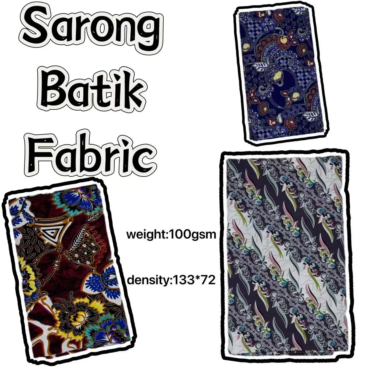 Manufactures Cheap 100% Polyester Sarong Batik Fabric Color Printing Pacific Isands Clothing