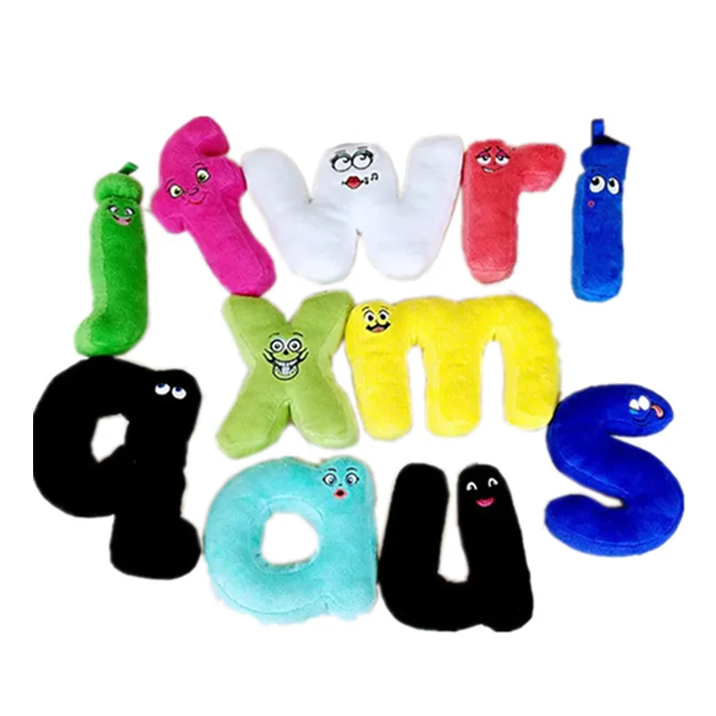 Цветные английские буквы алфавита плюшевые игрушки/плюшевые игрушки на