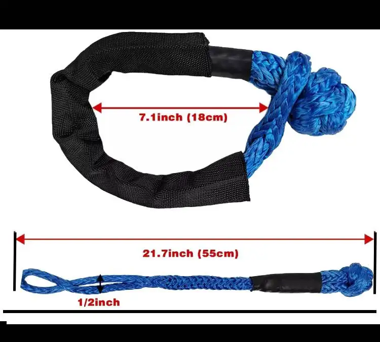 Portable UTV  Offroad 4X4 Car Kit Strap Rope Trailer Off Road Towing synthetic shackle winch accessory soft shackle