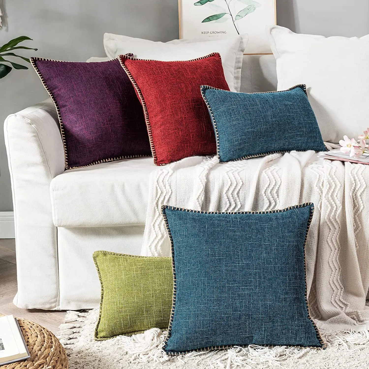 Factory Directly Wholesale Linen Cushion Covers Decorative Linen Throw Pillow Cover Farmhouse Pillow Cushion for Home Decor Sofa