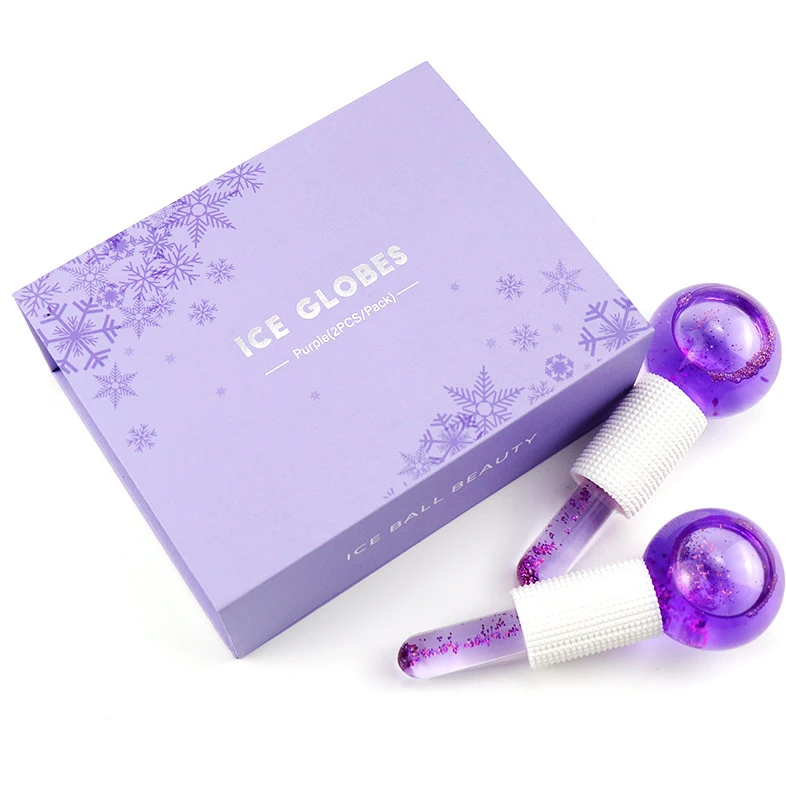 Hot Selling Cooling Cryoball Rolling Hockey Facial Massage Cryo Globes Roller Magic Beauty Products Glass Ice Globe