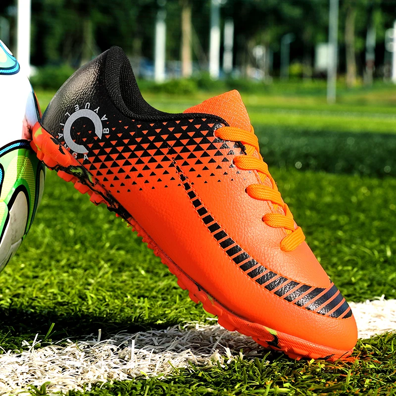 Inside PTR Bottom Elastic Anti-slip Soccer Shoes Chinese Factory Surface Microfiber Silk Cotton Lacing Breathable Mesh Men 0.5kg