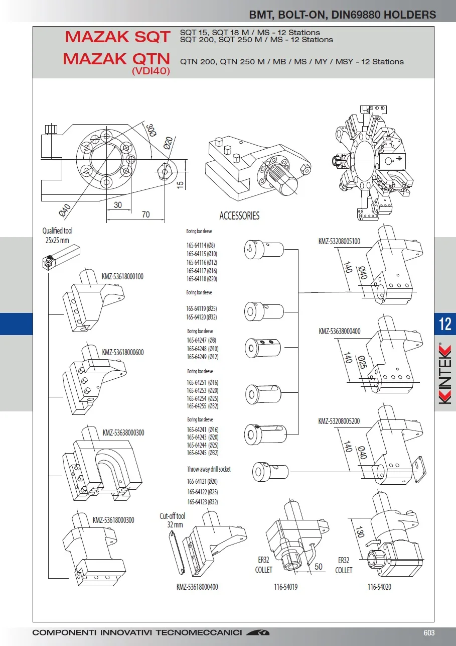 Quality Guarantee High Efficient Driven Tools Lathe Turning Tool Holder Mazak Sqt Qtn For Cutting