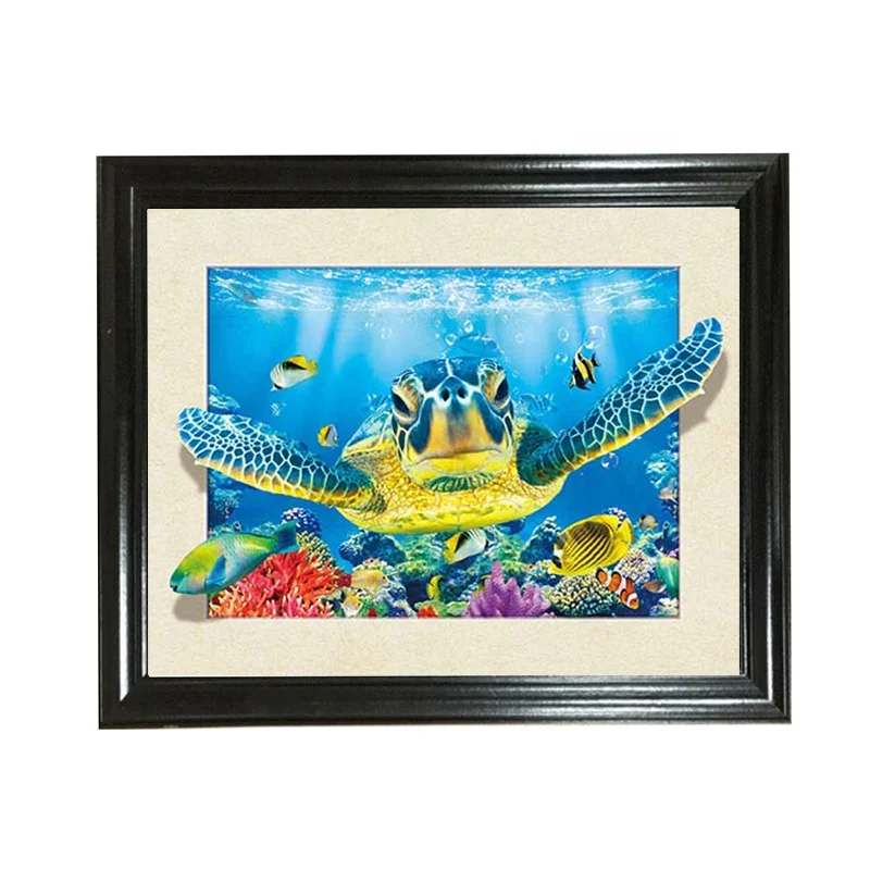 40x50cm lenticular 3D picture moving  effect 3d pictures of natural and sea animals