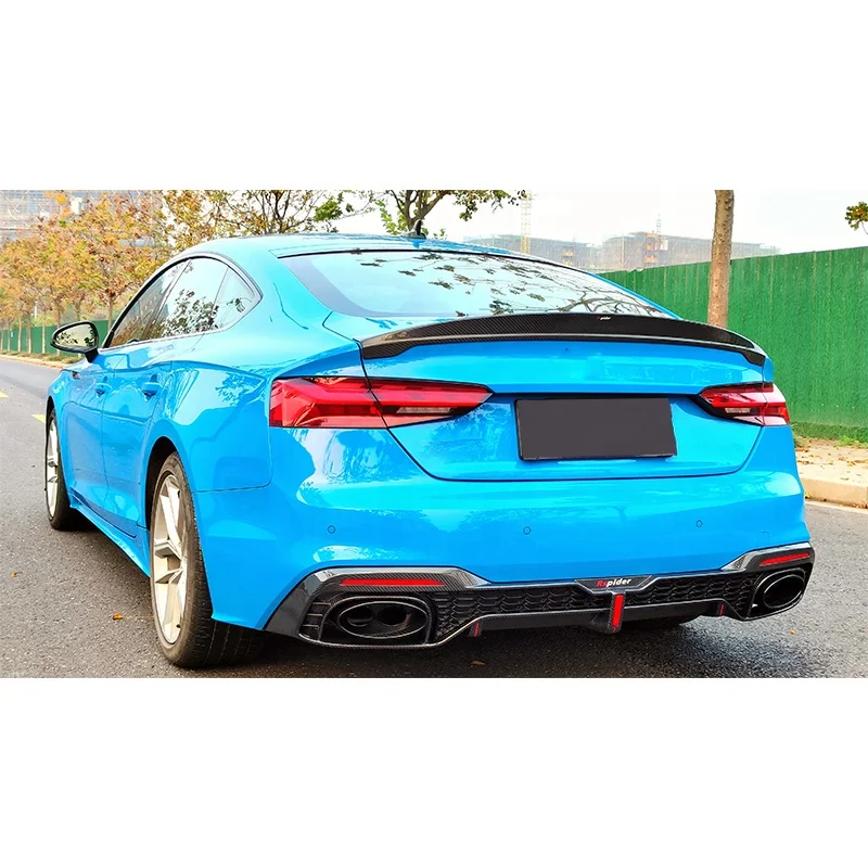 For AUDI A5 lip spoiler 2017-2022 AUDI A5 spoiler style C8 real carbon fiber Material Car Rear Wing Color Rear Spoiler