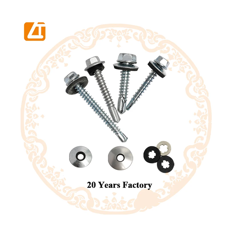 China supplier tornillo autoperforante hex head tek self drilling washer roofing screws
