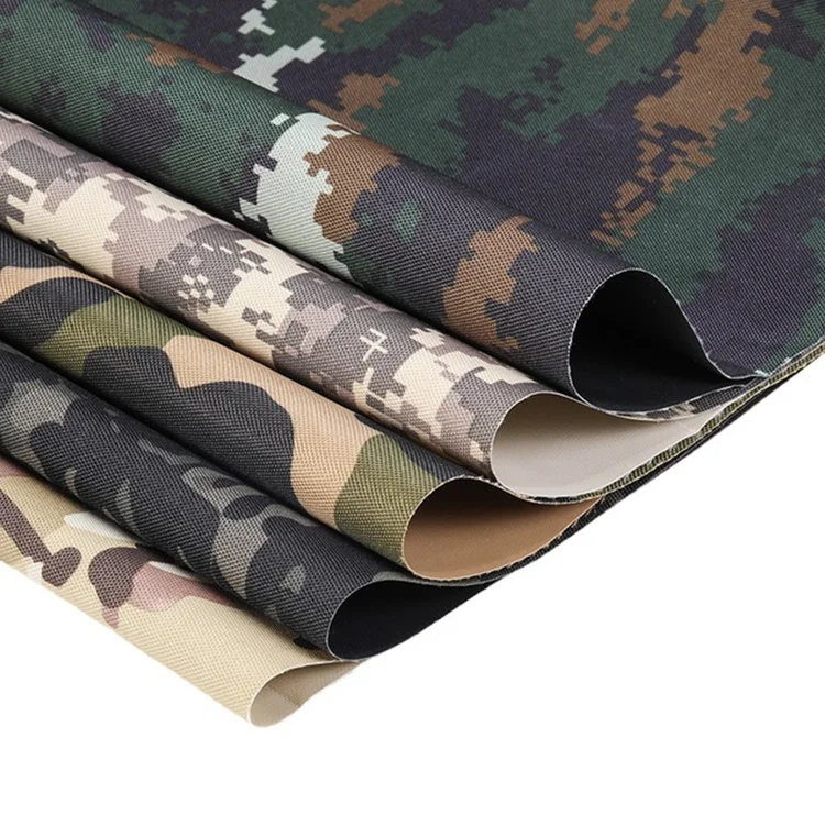 waterproof polyester 1000d 600d cordura oxford coated camo fabric custom printing