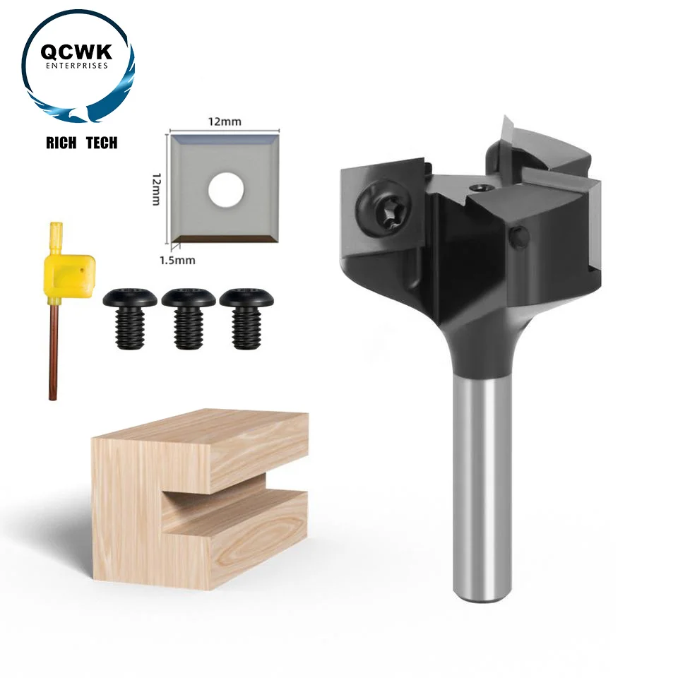 Reversible Carbide 3 Flutes Milling Cutters Cutter T-style Cnc Spoilboard Surfacing Router Bits CNC Wood Working Machine 3 Years