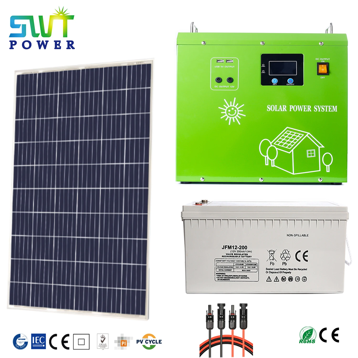 Все в одном, инвертор 500 Вт, 1000 Вт, 2000 Вт, 3000 Вт, портативный генератор энергии с солнечными панелями и литиевой батареей, комплекты полной системы