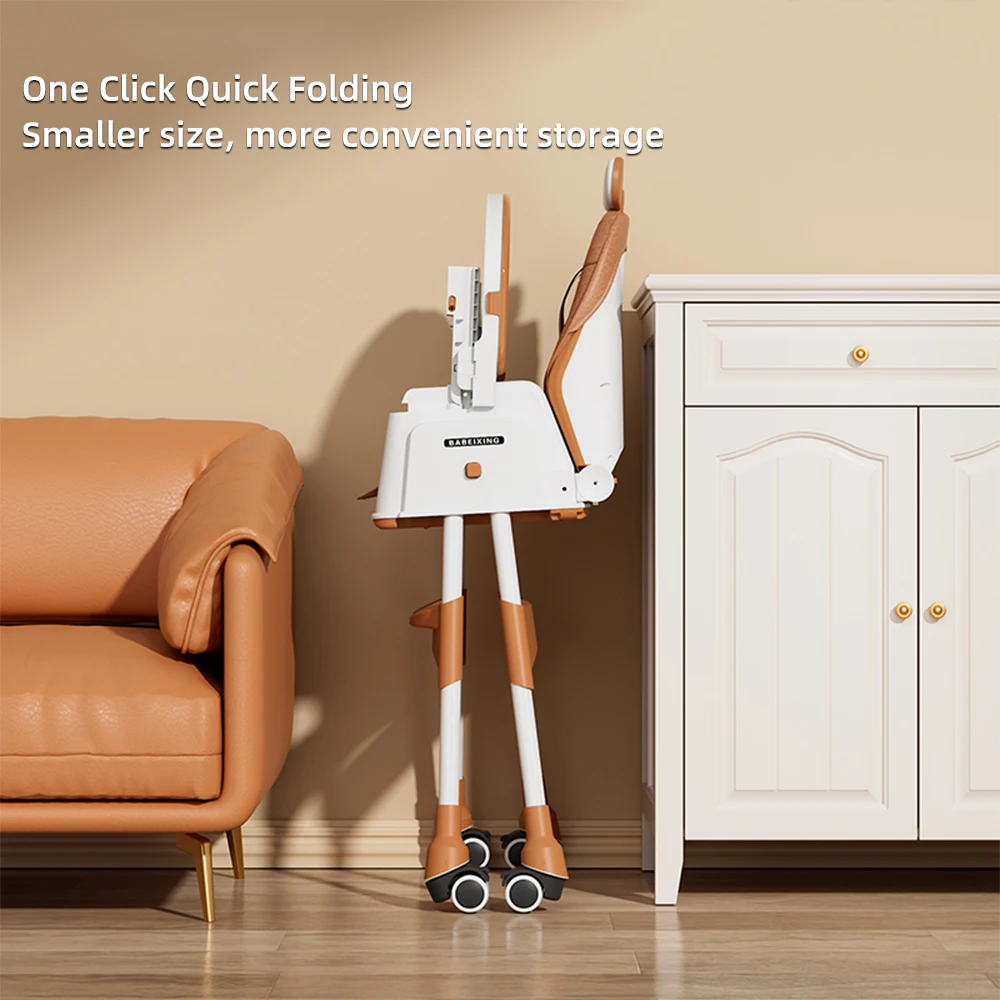 Lightweight baby dining chair with universal wheels folding comfortable baby swing rocking high chairs 2023