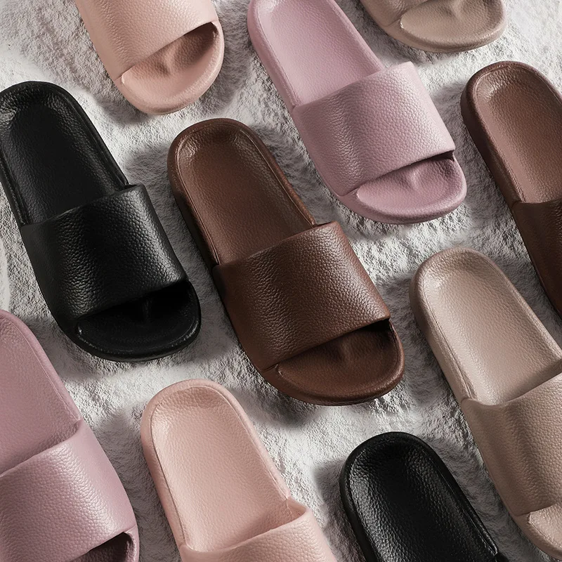 slippers for summer home wear EVA slippers for outdoor wear couples bathroom anti slip leather pattern cool slippers for men