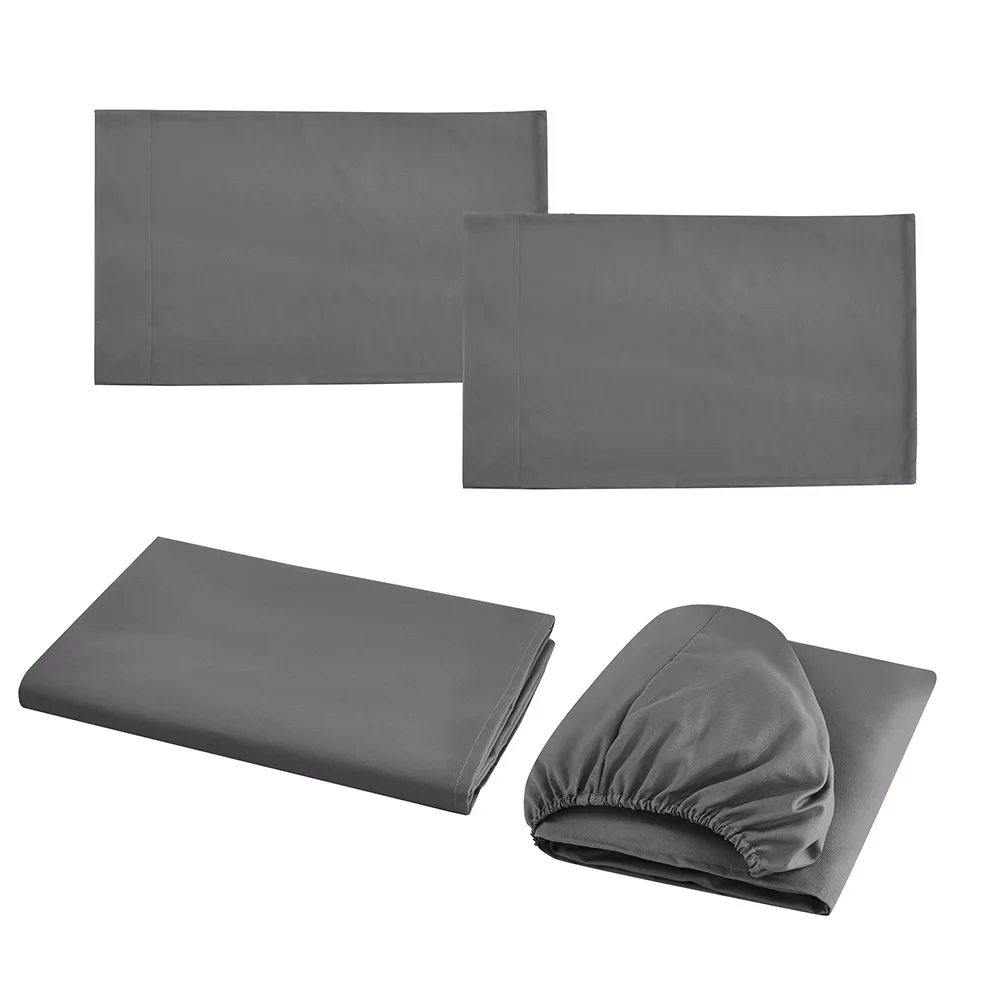 High quality Cheap brushed Microfiber soft polyester Hotel Home Custom Logo twin full king queen solid bed sheet fitted sheet