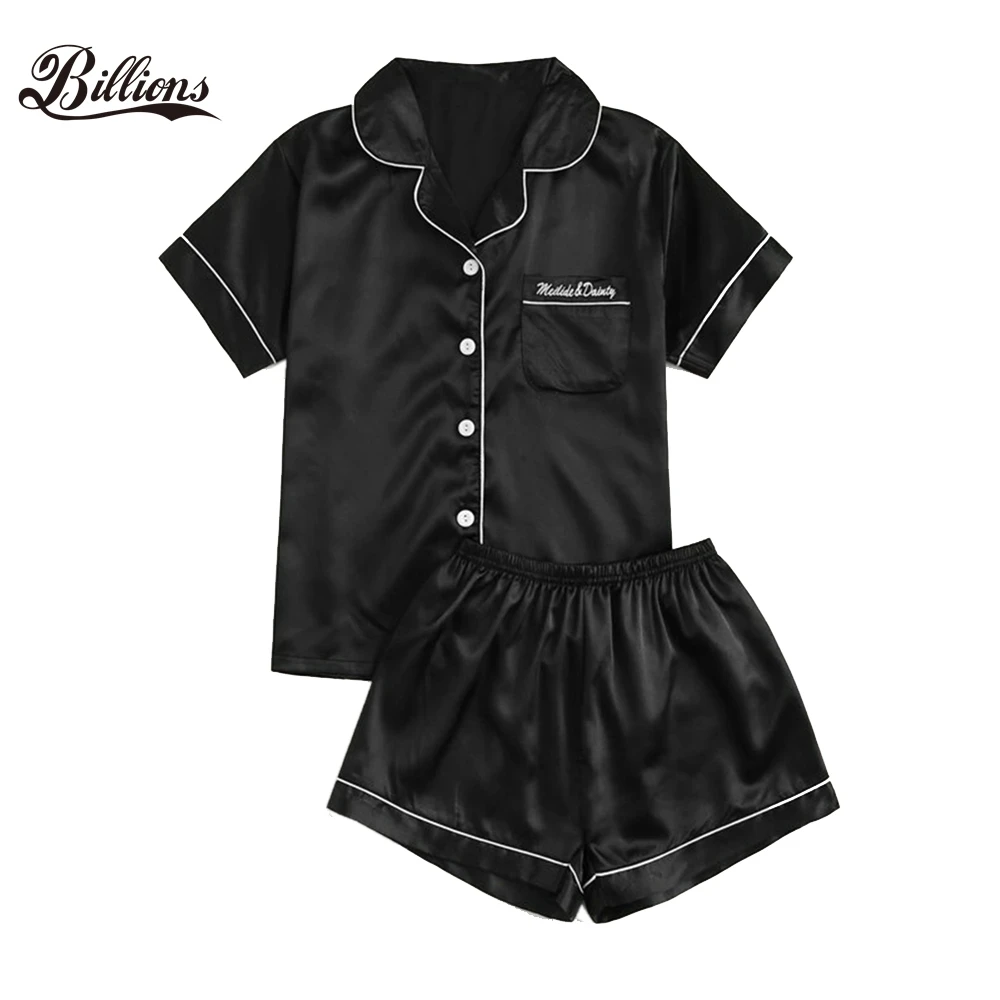 Sexy Pajamas Ladies Woman Summer Cotton Silk Short Sleeve Plus Size Sleepwear Pajamas Women