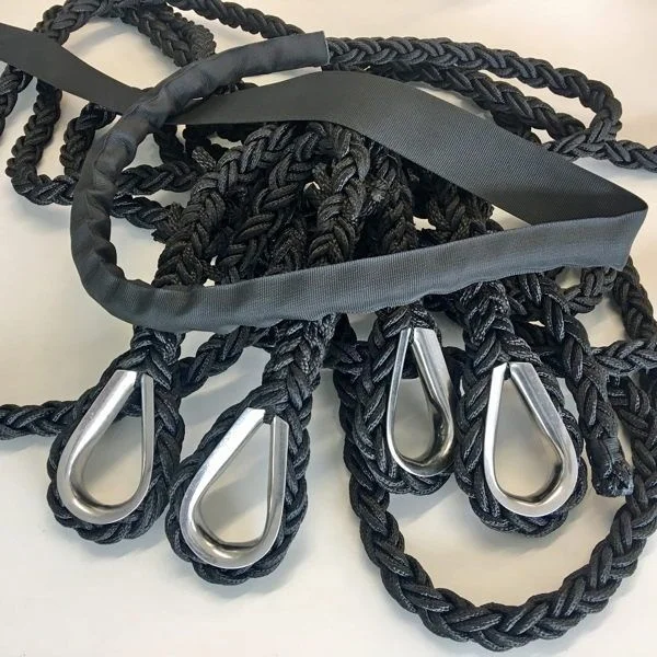 China Factory Wholesale High Tensile 8 Strands Polyester Marine Braided Mooring Berthing Rope For Ship Vessel Boat Mooring