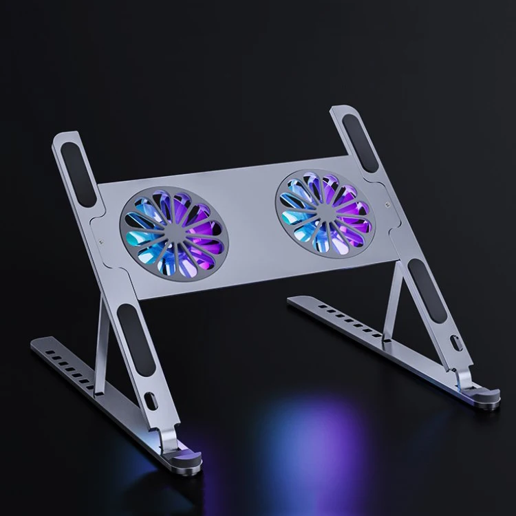 Подставка для ноутбука из алюминиевого сплава с кулером и подсветкой RGB подставка планшета 8 режимами регулировки охлаждающей
