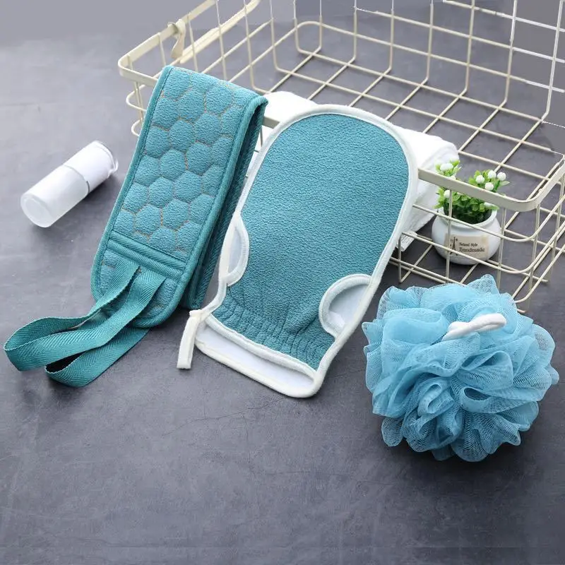 Bath Towels Set Scrubbing Long Strip Scrubbing Towel Rubbing Back Mud Peeling Gloves Body Massage Skin Clean Shower Bath Ball