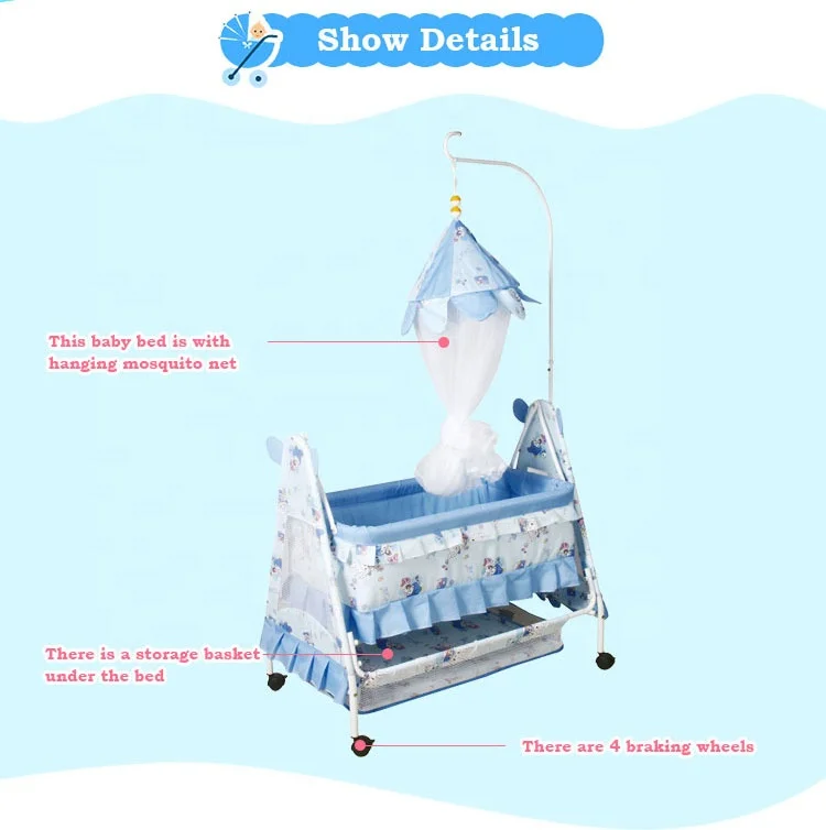 Luxury Modern Child Crib Kids Furniture baby cot bed crib bedding baby cradle swing cribs for babies