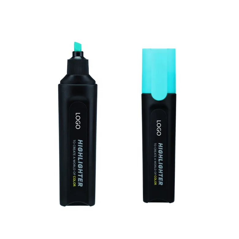 private label high quality pastel neon  color chisel tip marker pen highlighter