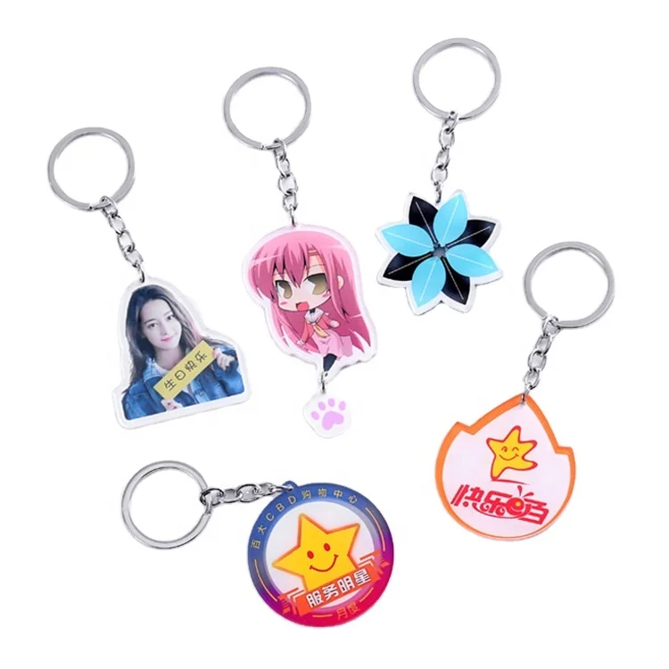 Customized Acrylic Cartoon Keychains Badge Character Stand Coaster With Cartoon Characters