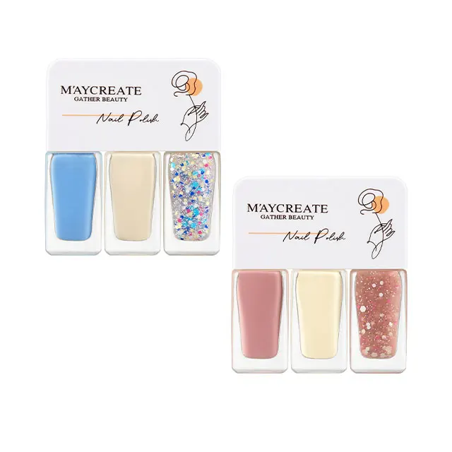 Customization Nail Polish 12g Three Pack Nail Polish Set Quick Drying and Lasting Nail Polish Bottle Support Customized Services