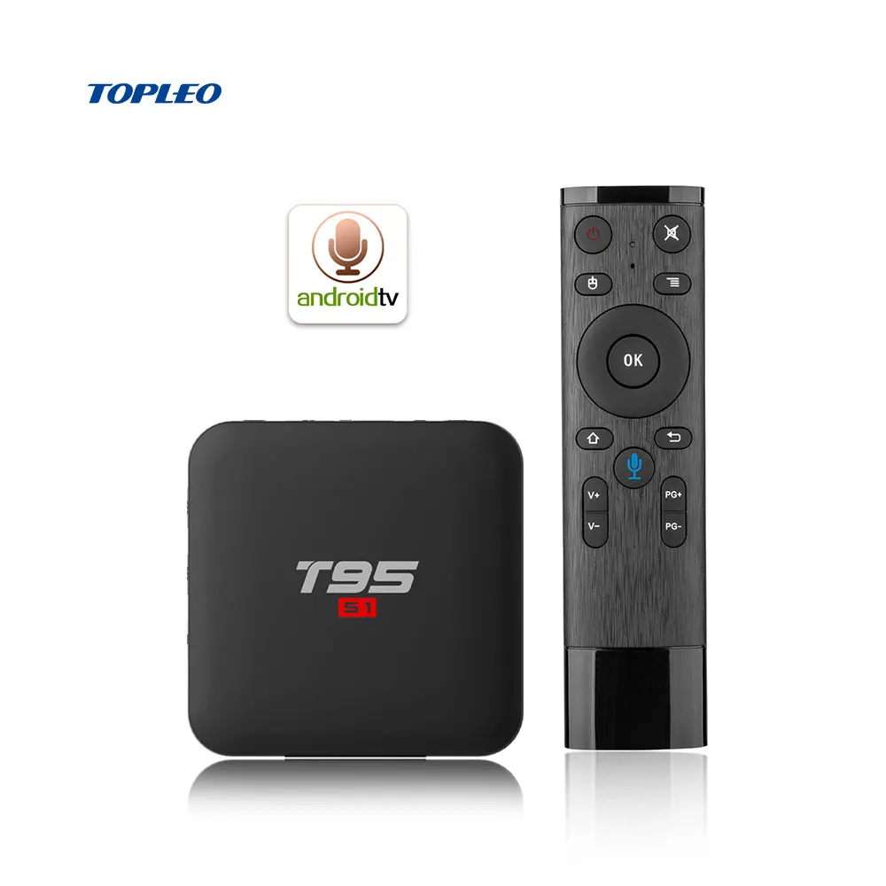 T95 S1 Google Сертифицированный голосовой пульт 1080 P К 4 к h.265 google play netflix youtube 3d android ТВ коробка
