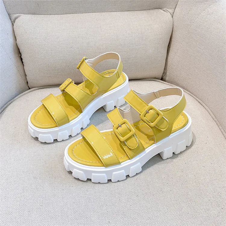 Сандалии COOTELILI женские на каблуке 2021 см, босоножки с пряжкой, Нескользящие, Повседневные базовые, модная летняя обувь, 5,5