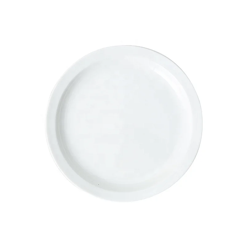 2021 New High Quality White Porcelain Narrow Side Plate Hotel Custom Wholesale Dessert Plate Nordic Style Ceramic Tableware