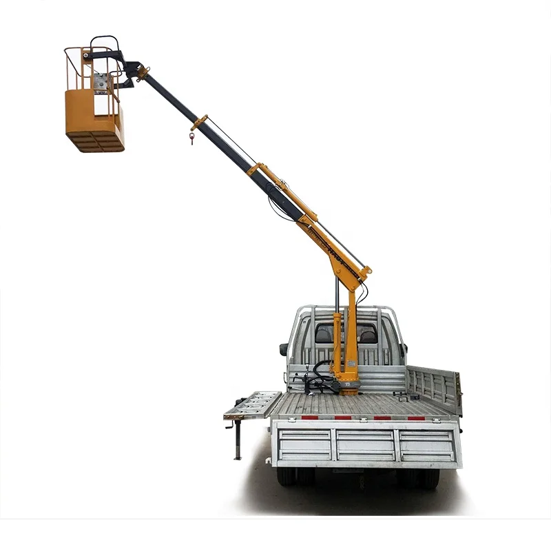 0.8 ton car lift crane pickup mounted with motor pump hydraulic winch