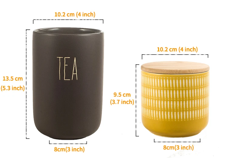 Sugar Biscuit Nut Storage Airtight Jar Ceramic Tea Canister with Wooden Lid Factory Customized Debossed Painted Plaid 900ML