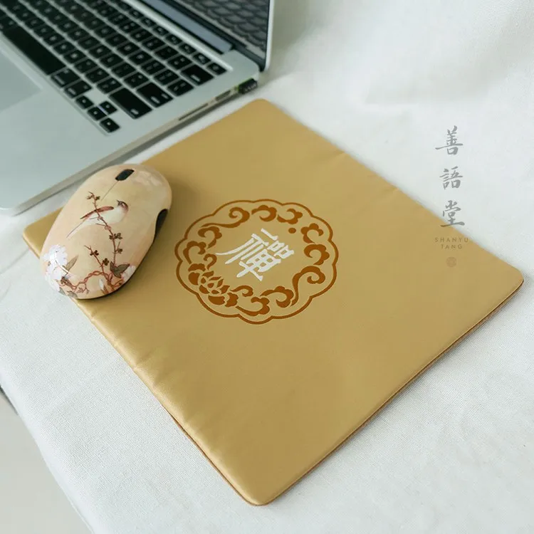 Chinese Lotus Silk Embroidery Gaming Mouse Pad  Mouse Pads Desk Mat  Art Mouse Mats Rugs for Laptop Gamer