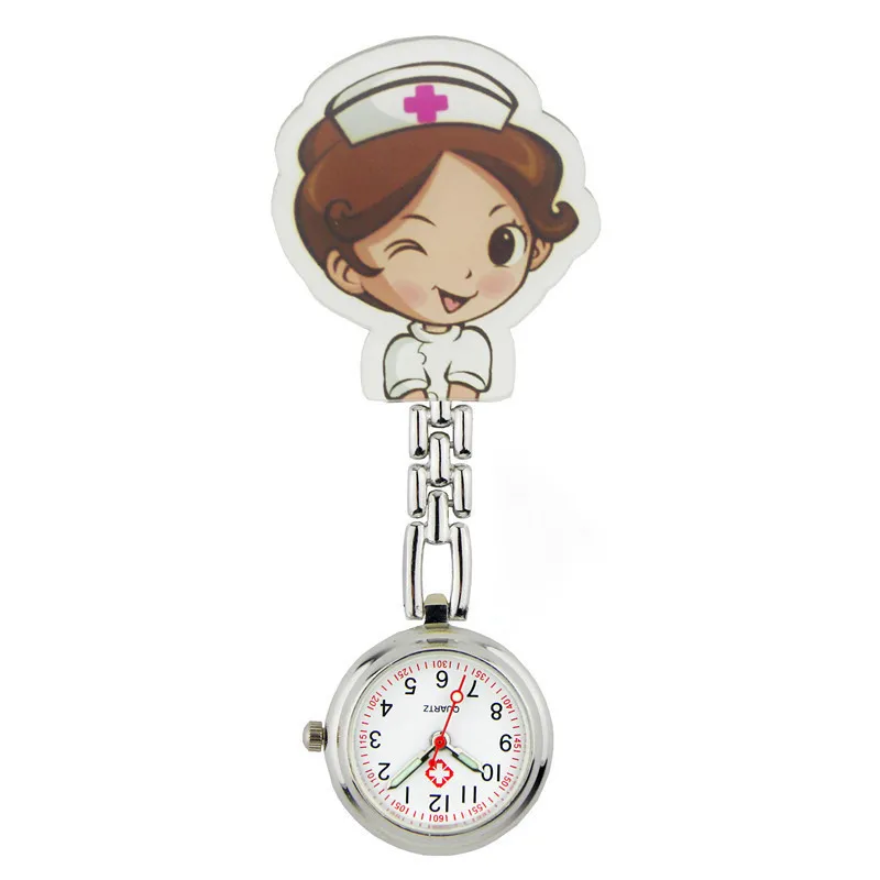 Wholesale Cartoon nurse pocket watch nurse chest watch clip quartz watch