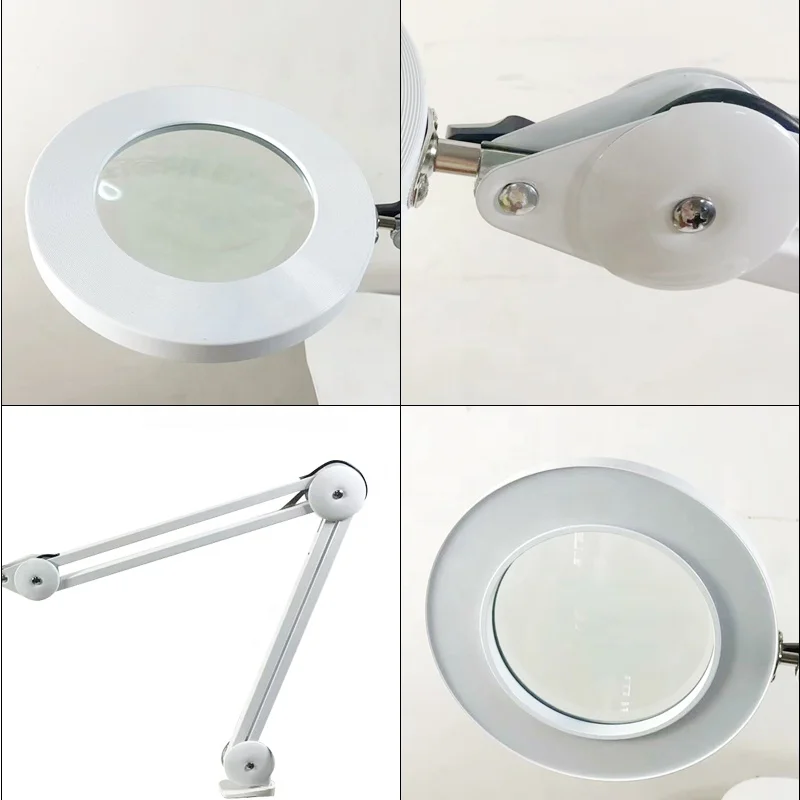 Hot Selling Clip-on Adjustable Led Cold Light 5X 8X 10X Magnifying Glass Lamp