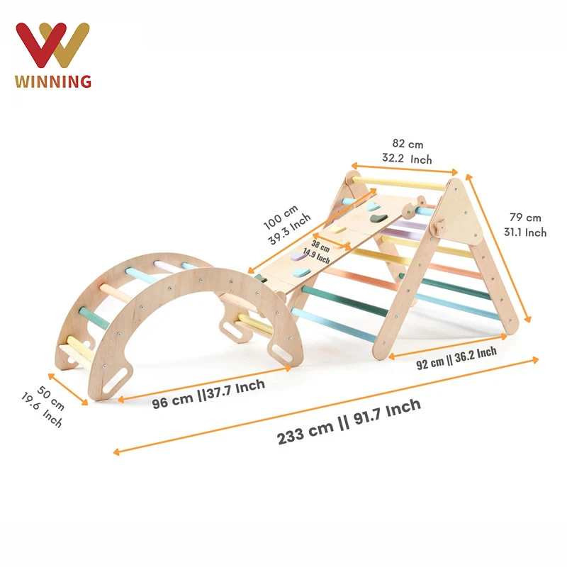Triangulo Montessori Foldable Piklers Climb Triangle Toy Montessori Coloful Pickler Wooden Climbing Frame With Arch