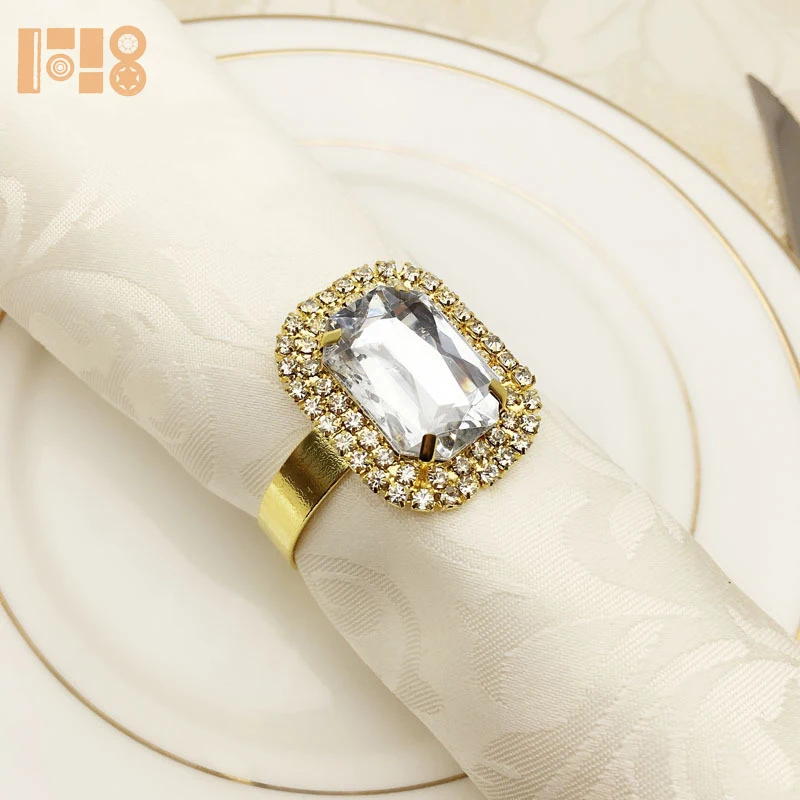 Золотое кольцо для салфеток с бриллиантами свадьбы