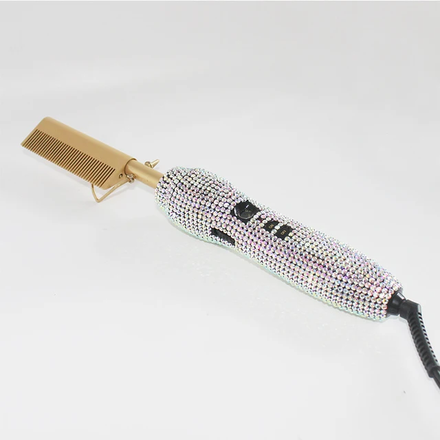 Diamond Cordless Electric Hair Straightener	 Mini Portable 500 Degrees Bling Hot Combs